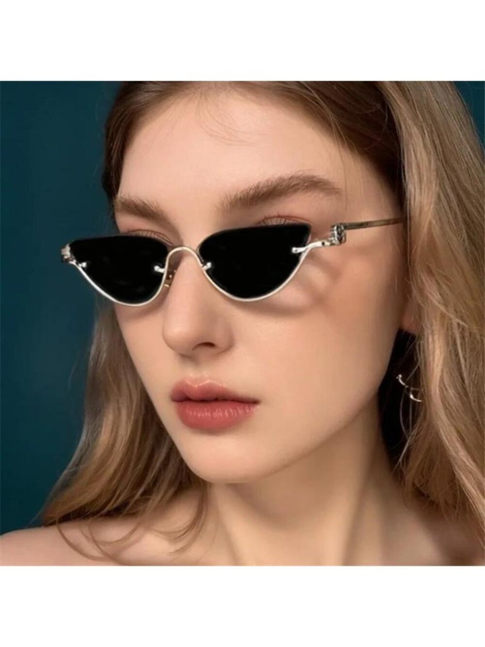 Retro Metal Half Sunglasses
